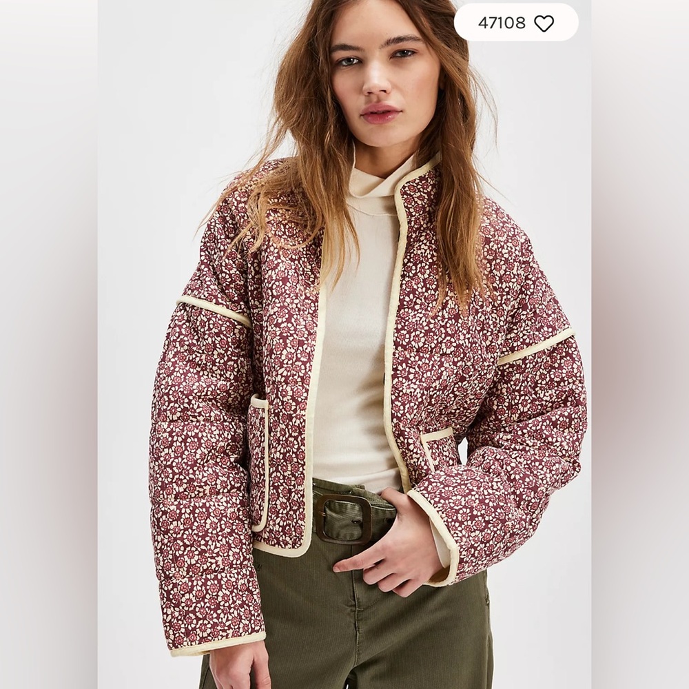 Free People Chloe Jacket Maroon NWOT